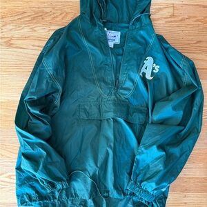 STARTER Oakland A's Pullover Windbreaker Large